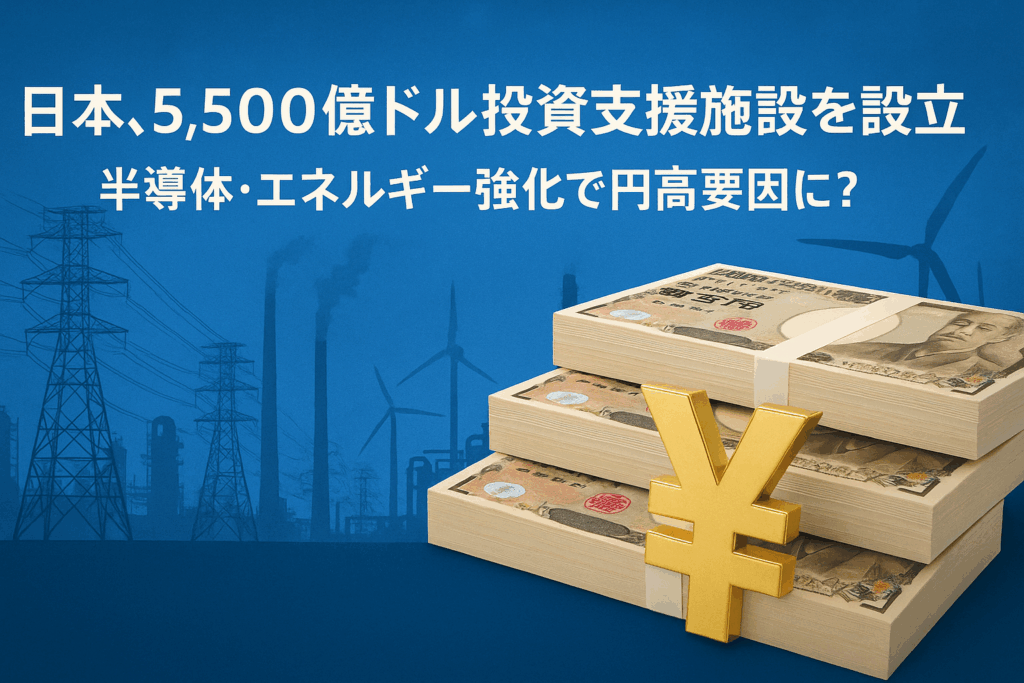 日本、5,500億ドル投資支援施設を設立｜半導体・エネルギー強化で円高要因に？