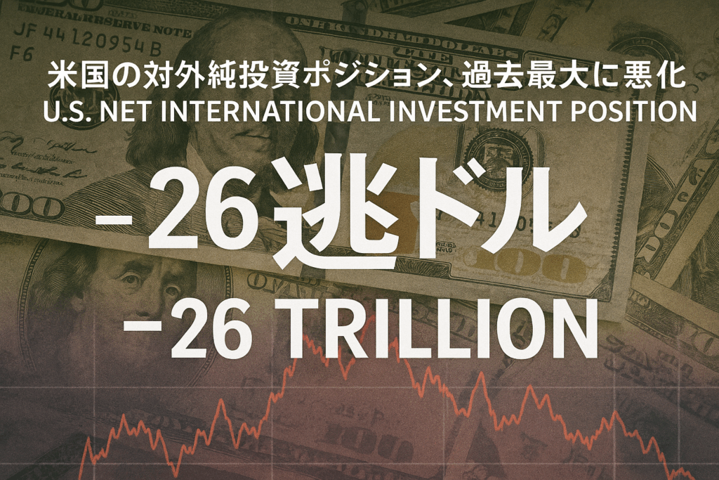 米国の対外純投資ポジションが–26兆ドルに悪化｜ドル相場・米国債・世界経済への影響を解説