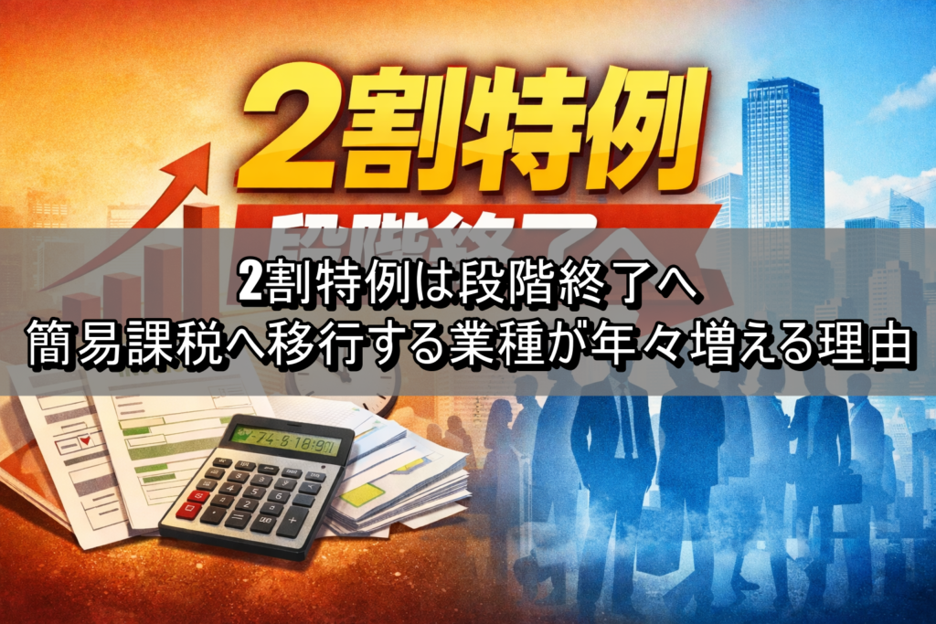 2割特例は段階終了へ｜簡易課税へ移行する業種が年々増える理由